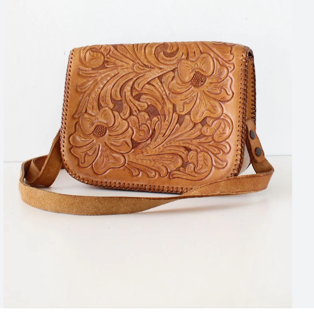 Burmese Genuine Embosser Leather Crossbody Bag